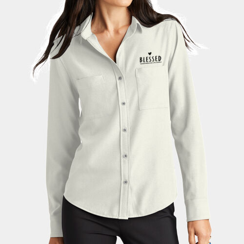 Women's Stretch Crepe Long Sleeve Camp Thumbnail