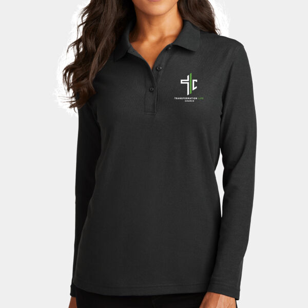 Women's Silk Touch Long Sleeve Polo Thumbnail